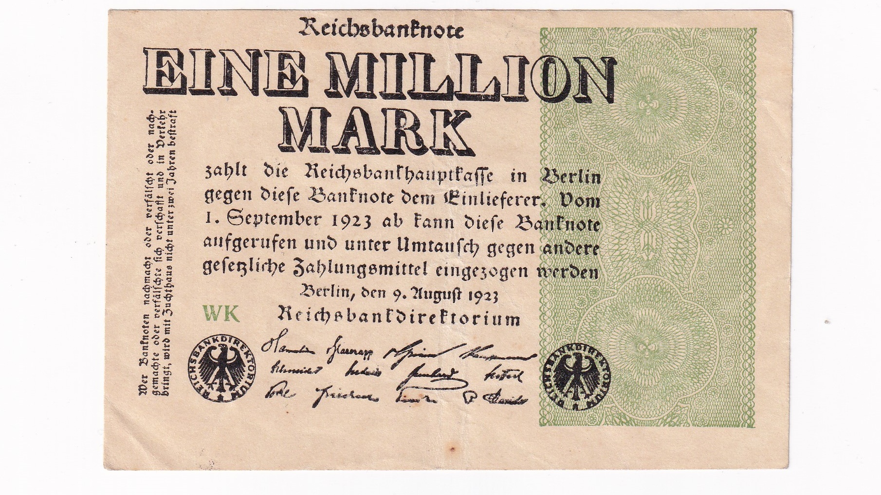 Nemecko 1 Million Mark 1923 Nemecko 1 Million Mark 1923