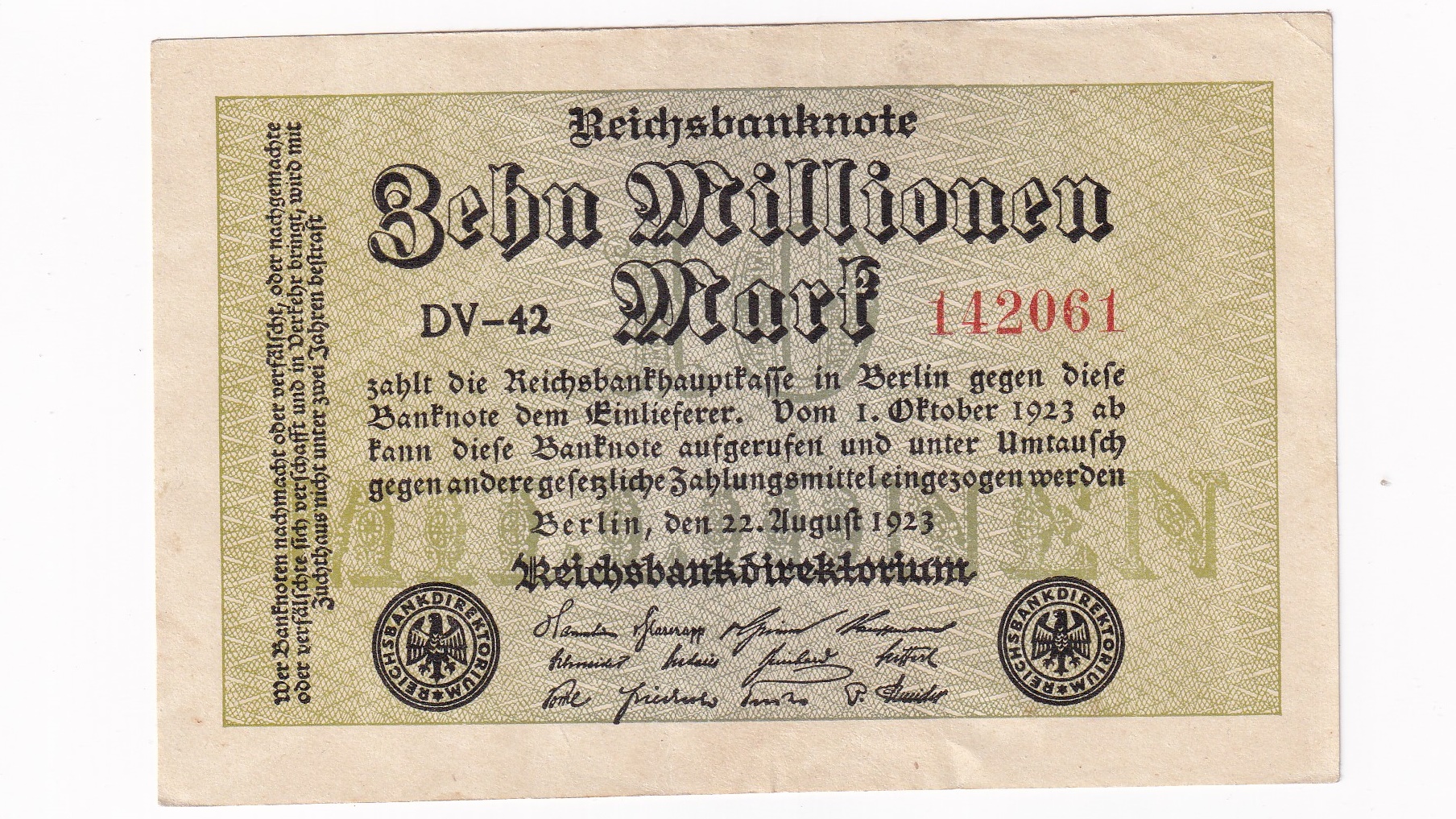 Nemecko 10 Millionen Mark 1923 Nemecko 10 Millionen Mark 1923
