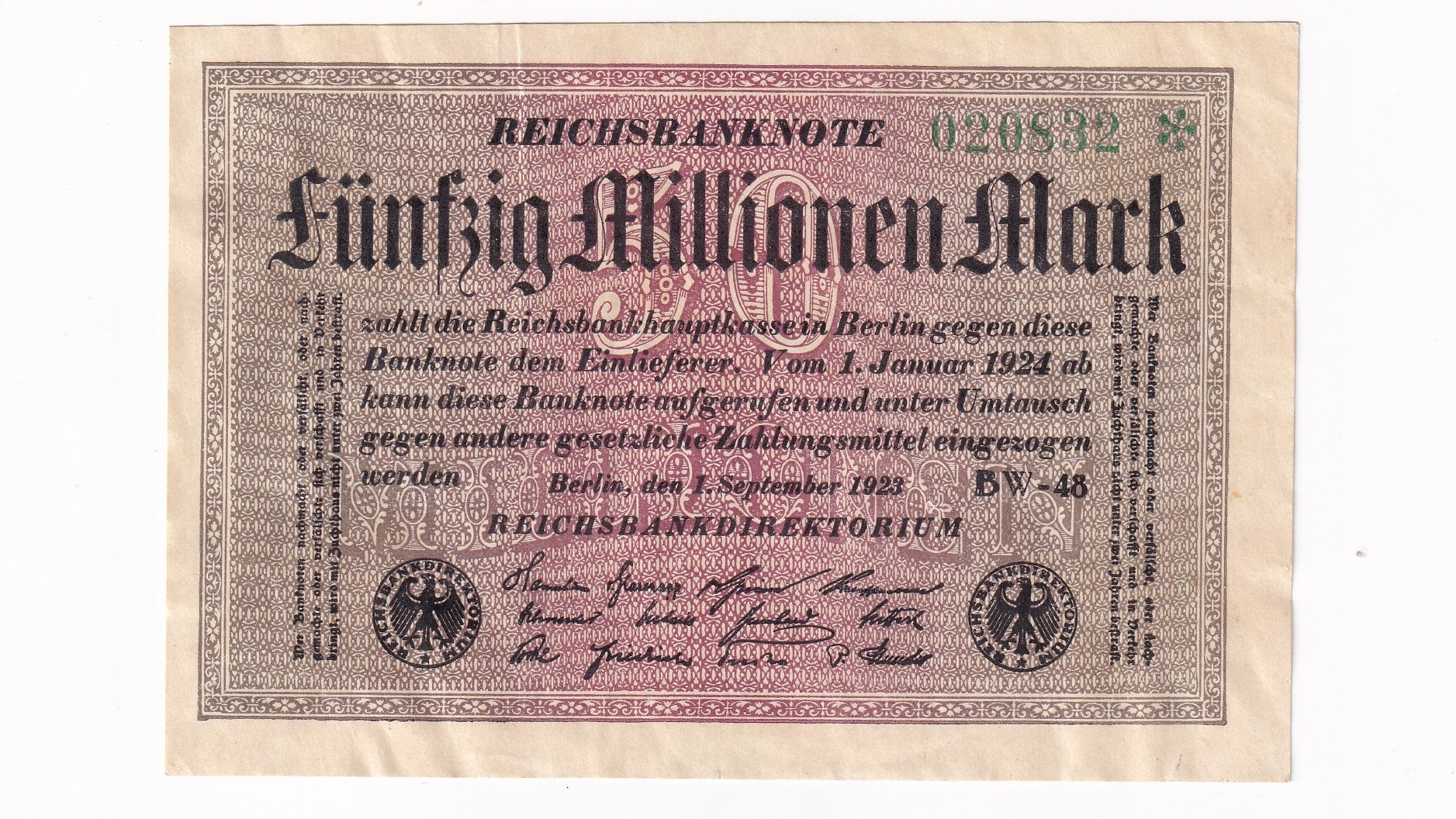Nemecko 50 Millionen Mark 1923 Nemecko 50 Millionen Mark 1923