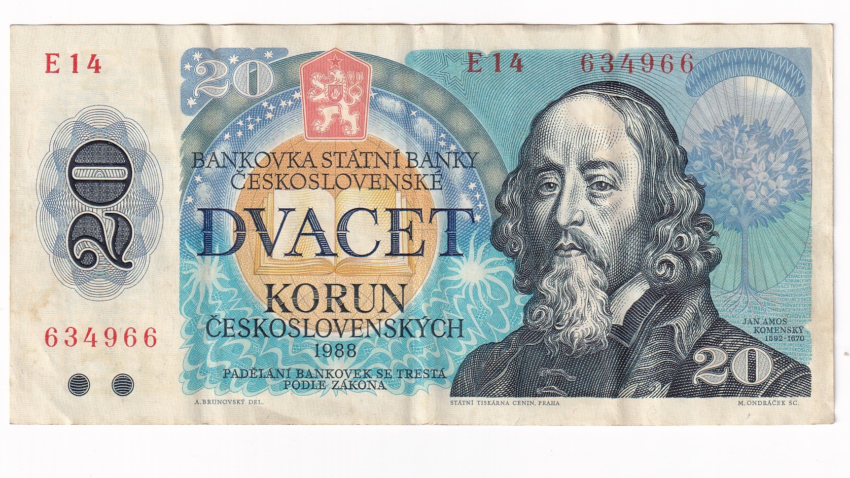 20 Korún 1988 E14 20 Korún 1988 E14