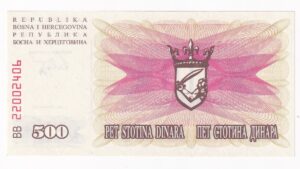 Bosna a Hercegovina 500 Dinara 1992