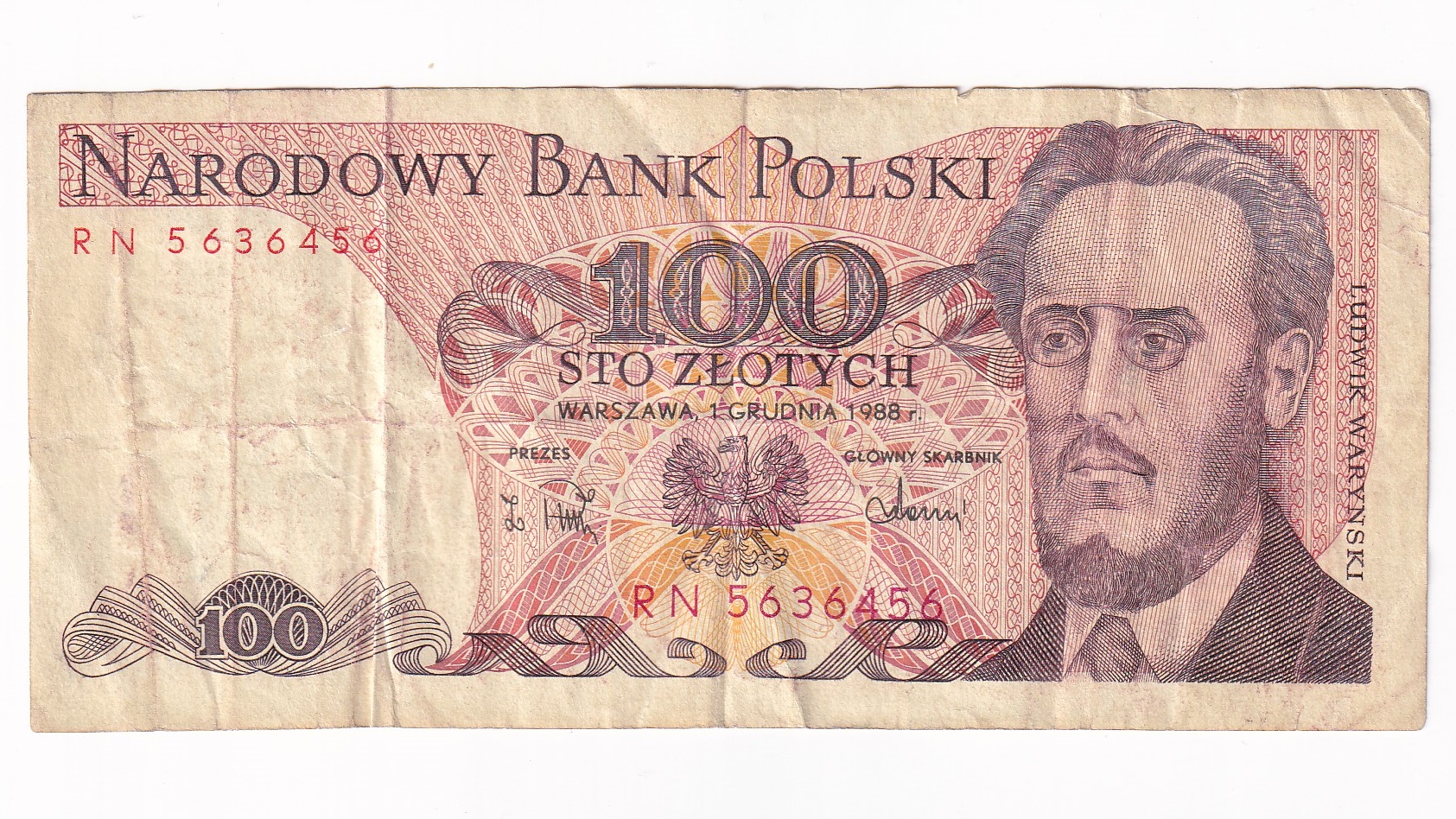 Poľsko 100 Zlotych 1988 Poľsko 100 Zlotych 1988
