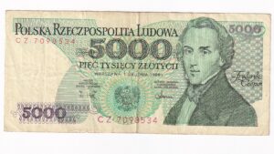 Poľsko 5000 Zlotých 1988