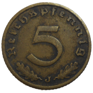 Nemecko 5 Pfennig 1938 J