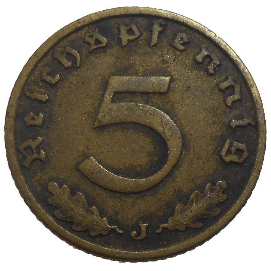 Nemecko 5 Pfennig 1938 J Nemecko 5 Pfennig 1938 J