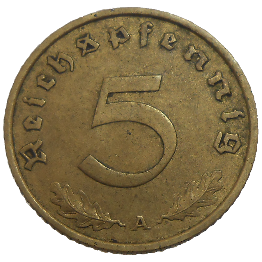 Nemecko 5 Pfennig 1938 A Nemecko 5 Pfennig 1938 A