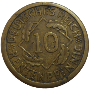 Nemecko 10 Pfennig 1924 A