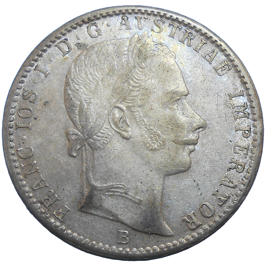 František Jozef I. 1/4 zlatník 1859 B František Jozef I. 1/4 zlatník 1859 B