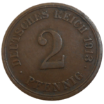Nemecko 2 Pfennig 1913 F
