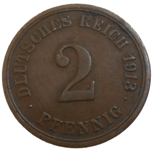 Nemecko 2 Pfennig 1913 F