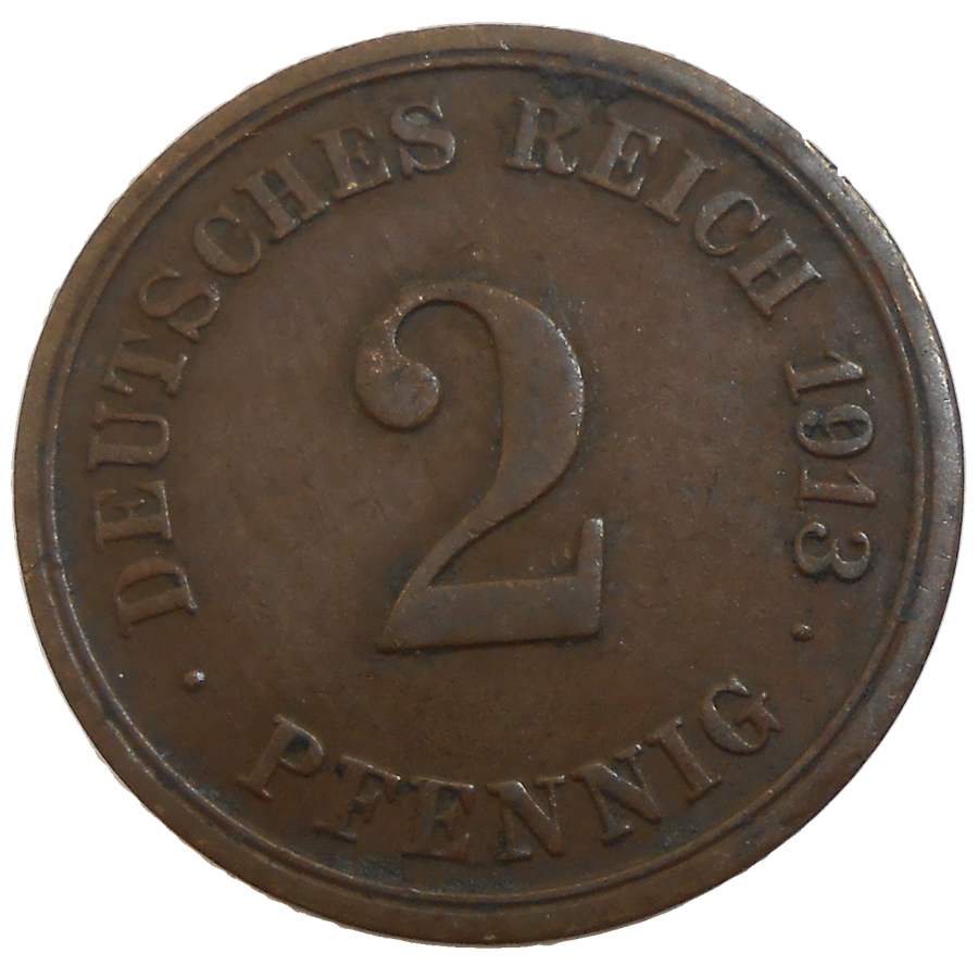 Nemecko 2 Pfennig 1913 F Nemecko 2 Pfennig 1913 F