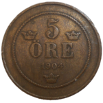 Švédsko 5 Ore 1904
