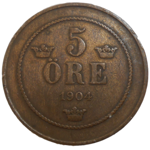 Švédsko 5 Ore 1904