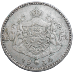 Belgicko 20 Francs 1934