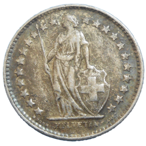 Švajčiarsko 1/2 Frank 1950 B