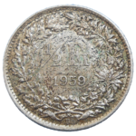 Švajčiarsko 1/2 Frank 1959 B