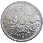 Francúzsko 5 Francs 1969