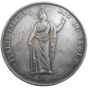 Ferdinand V. 5 Lire 1848 M