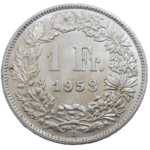 Švajčiarsko 1 Frank 1958 B