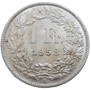 Švajčiarsko 1 Frank 1958 B