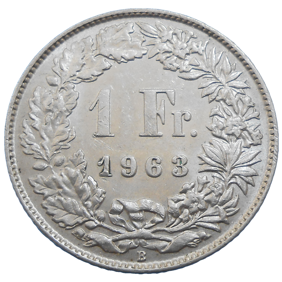 Švajčiarsko 1 Frank 1963 B Švajčiarsko 1 Frank 1963 B