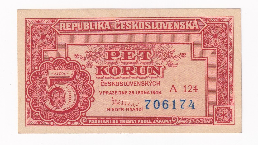5 Korún 1949 A124 5 Korún 1949 A124