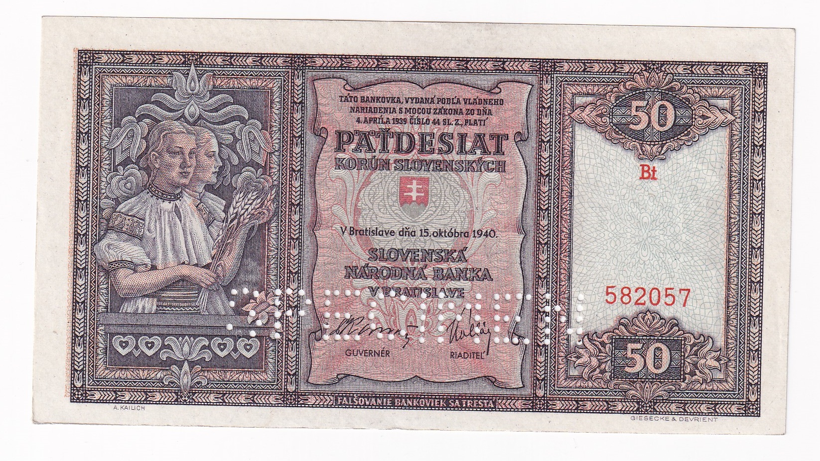 50 Korún 1940 Bt 50 Korún 1940 Bt