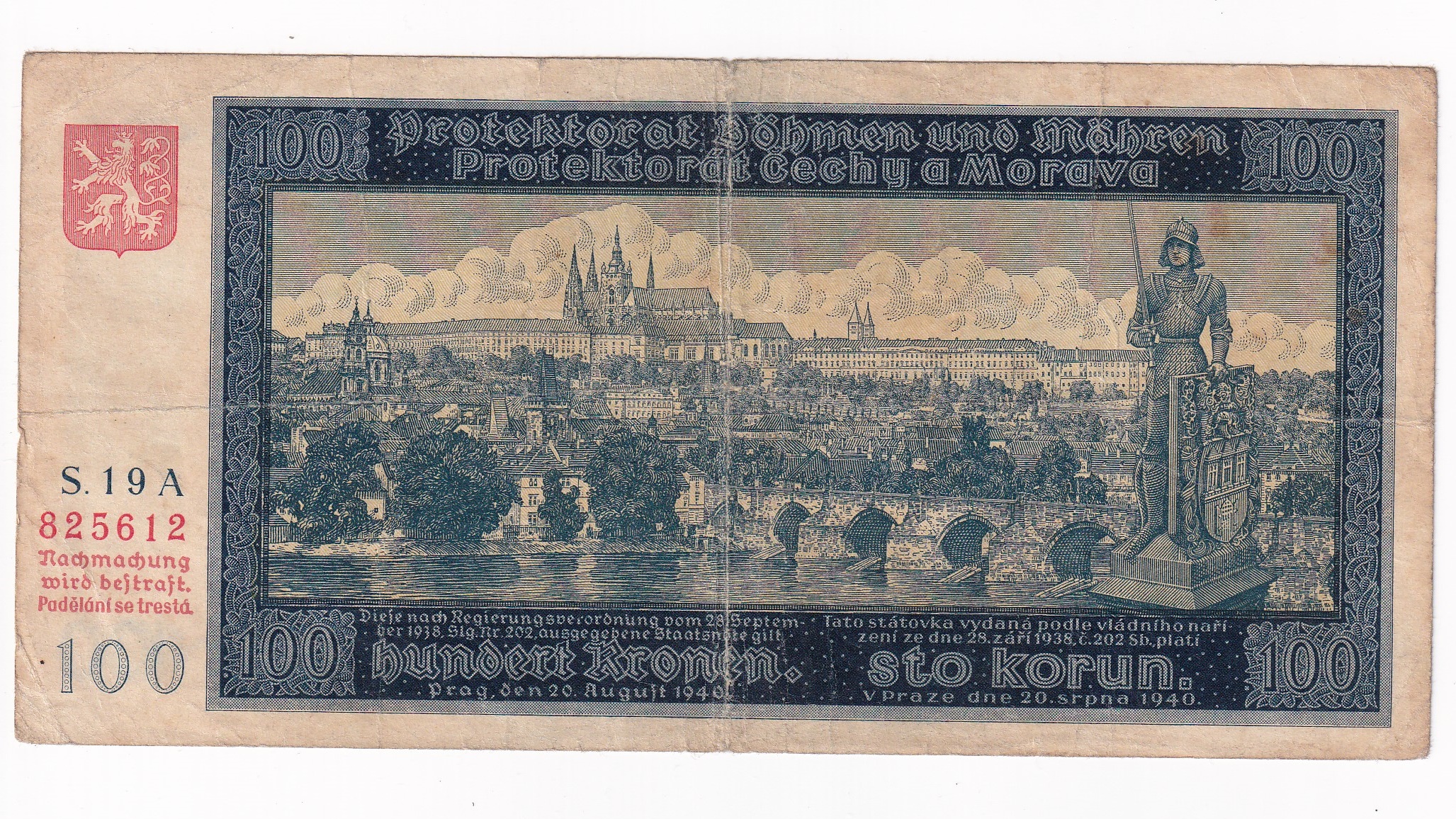 100 Korún 1940 19A 100 Korún 1940 19A