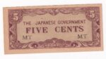 Japonsko 5 Cents 1942