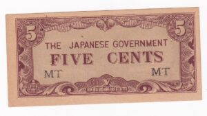 Japonsko 5 Cents 1942