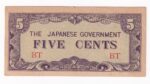 Japonsko 5 Cents 1942