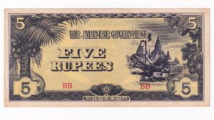 Japonsko 5 Rupees 1942